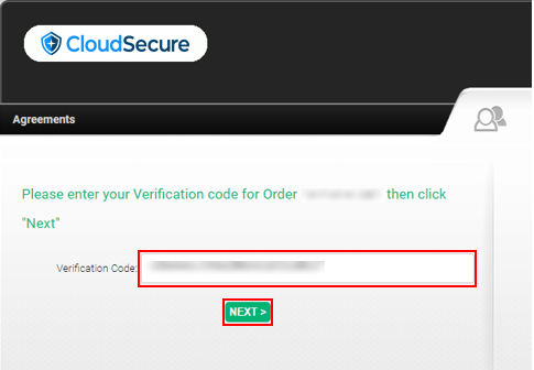 「verification code」を入力し、「Next」をクリック